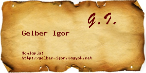 Gelber Igor névjegykártya